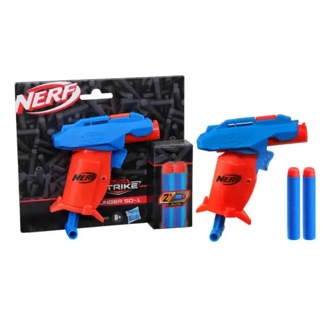 Nerf Alpha Strike Slinger SD-1 Single-Fire Dart Blaster with 2 Official Nerf Elite Foam Darts, 8Y+