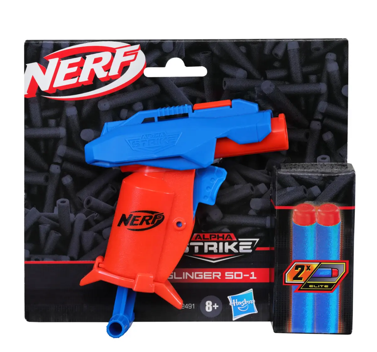 Nerf Alpha Strike Slinger SD-1 Single-Fire Dart Blaster with 2 Official Nerf Elite Foam Darts, 8Y+