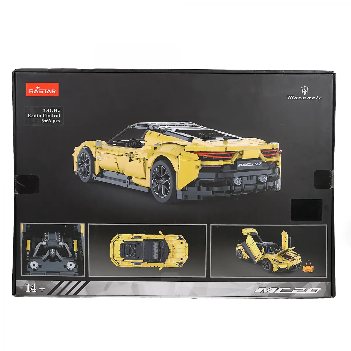 Rastar Maserati MC20 Building Bricks, 3466PCs, Yellow