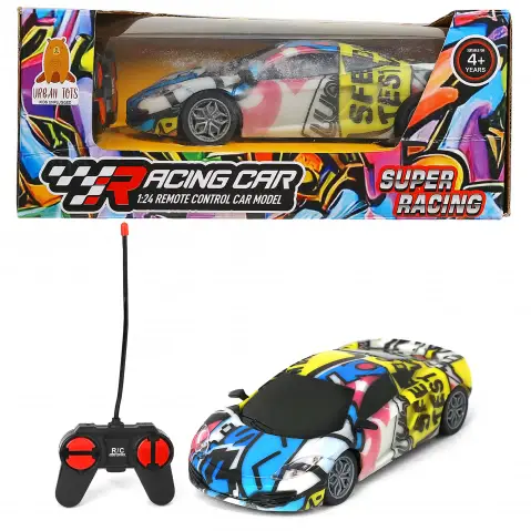 Ralleyz Graffiti Racing Car, Super Car Model, Vehicle Toys for Kids, 1:24 Scale, 4Y+, Multicolour