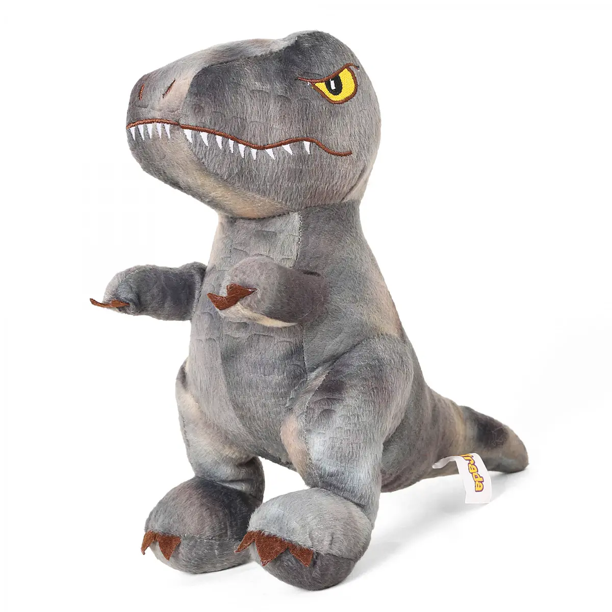 Mirada Textured Sitting Dino Soft Toys for Kids, 3M+, Grey