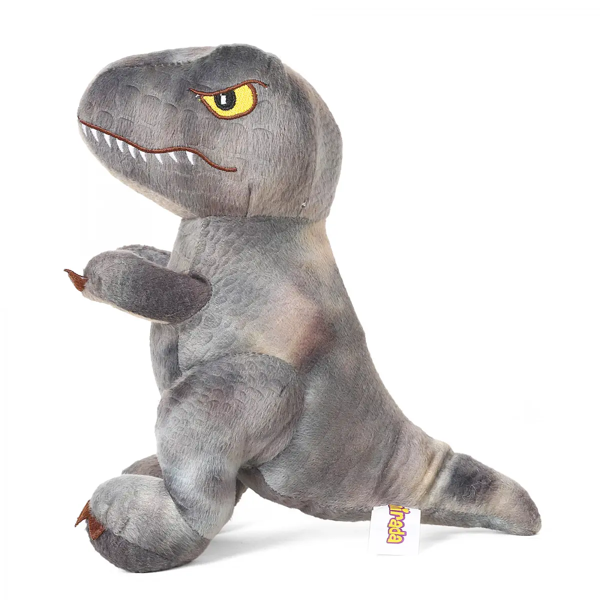 Mirada Textured Sitting Dino Soft Toys for Kids, 3M+, Grey