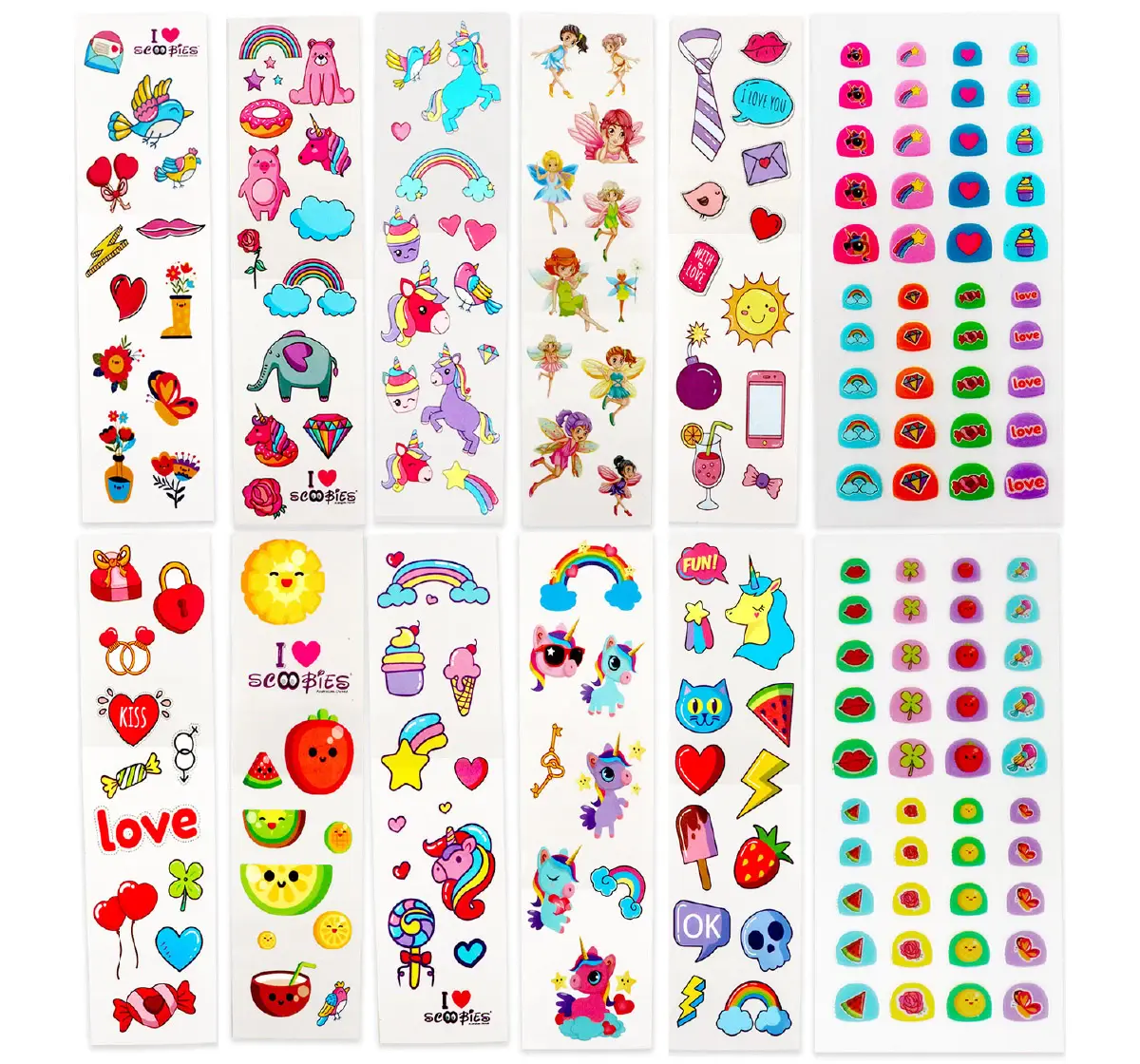 Scoobies Girls Tattoo Set of 10 Sheets Multicolour, 3Y+