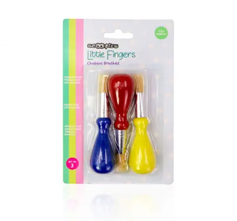 Scoobies Little Fingers Chubby Brushes Set of 3 Multicolour, 4Y+