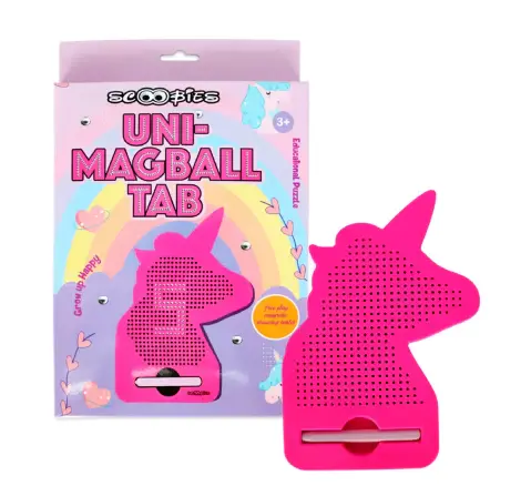 Scoobies Magnetic Magball Tab Portable Mess Free Doodling Learning Tab Kids Magnetic Stylus Beads Assorted Colors, 3Y+