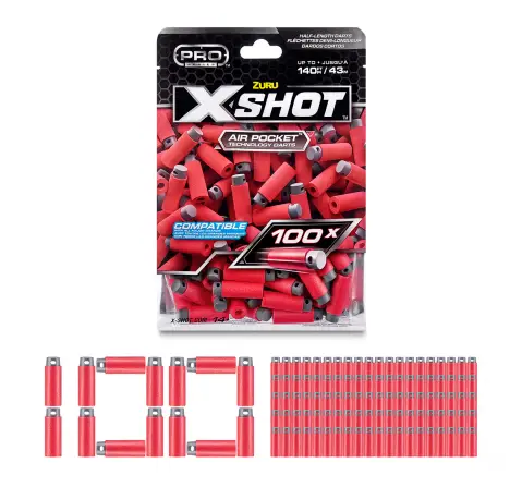 X-shot Pro Series Dart Refill - 100 Pcs, 14Y+, Red