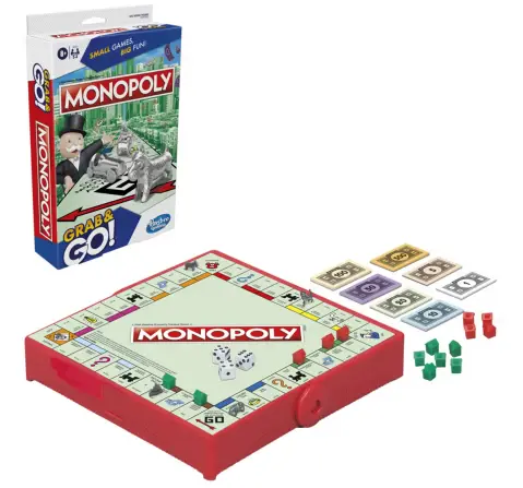 Monopoly Grab and Go Portable Game, 8Y+