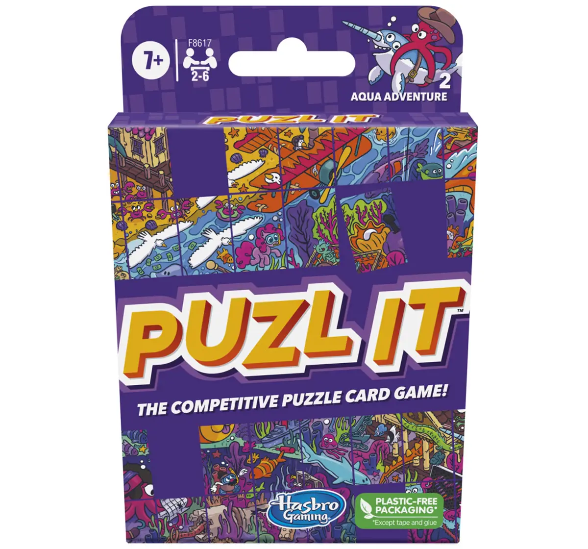 Hasbro Gaming Puzzle It Game: Aqua Adventure The Competitive Puzzle Card Game, 7Y+