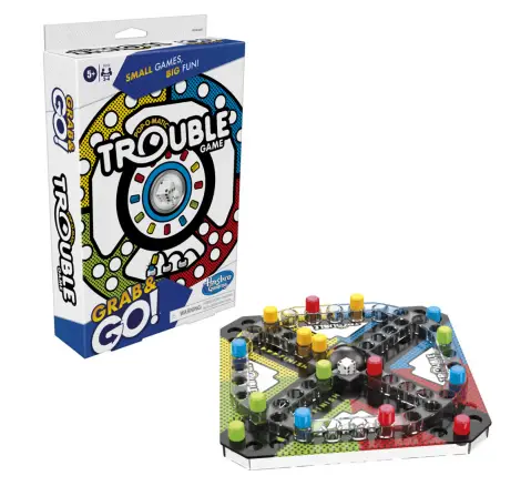 Hasbro Gaming Trouble Grab and Go Game, 5Y+, 2-4 Players