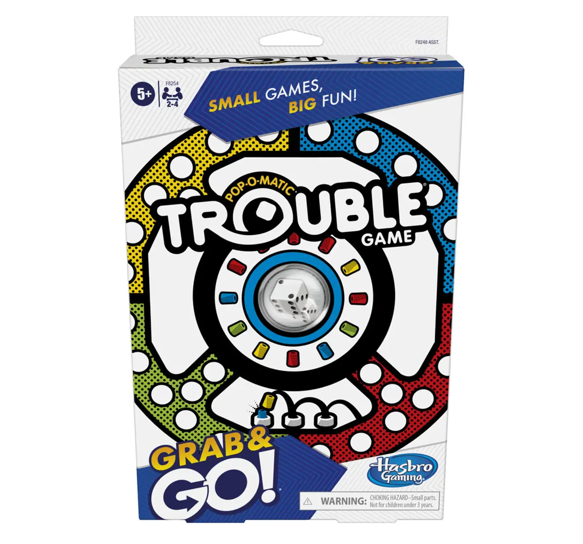 Hasbro Gaming Trouble Grab and Go Game, 5Y+, 2-4 Players