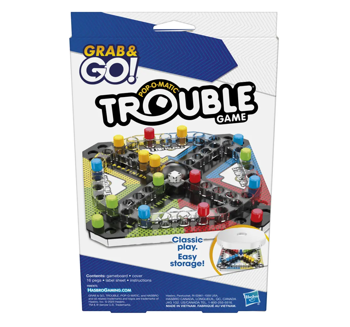 Hasbro Gaming Trouble Grab and Go Game, 5Y+, 2-4 Players