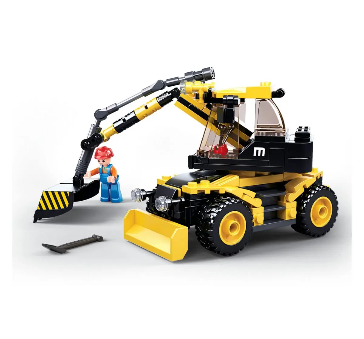 Playzu Building Block Toy Excavator 2In1 Yellow & Black 8 Years+