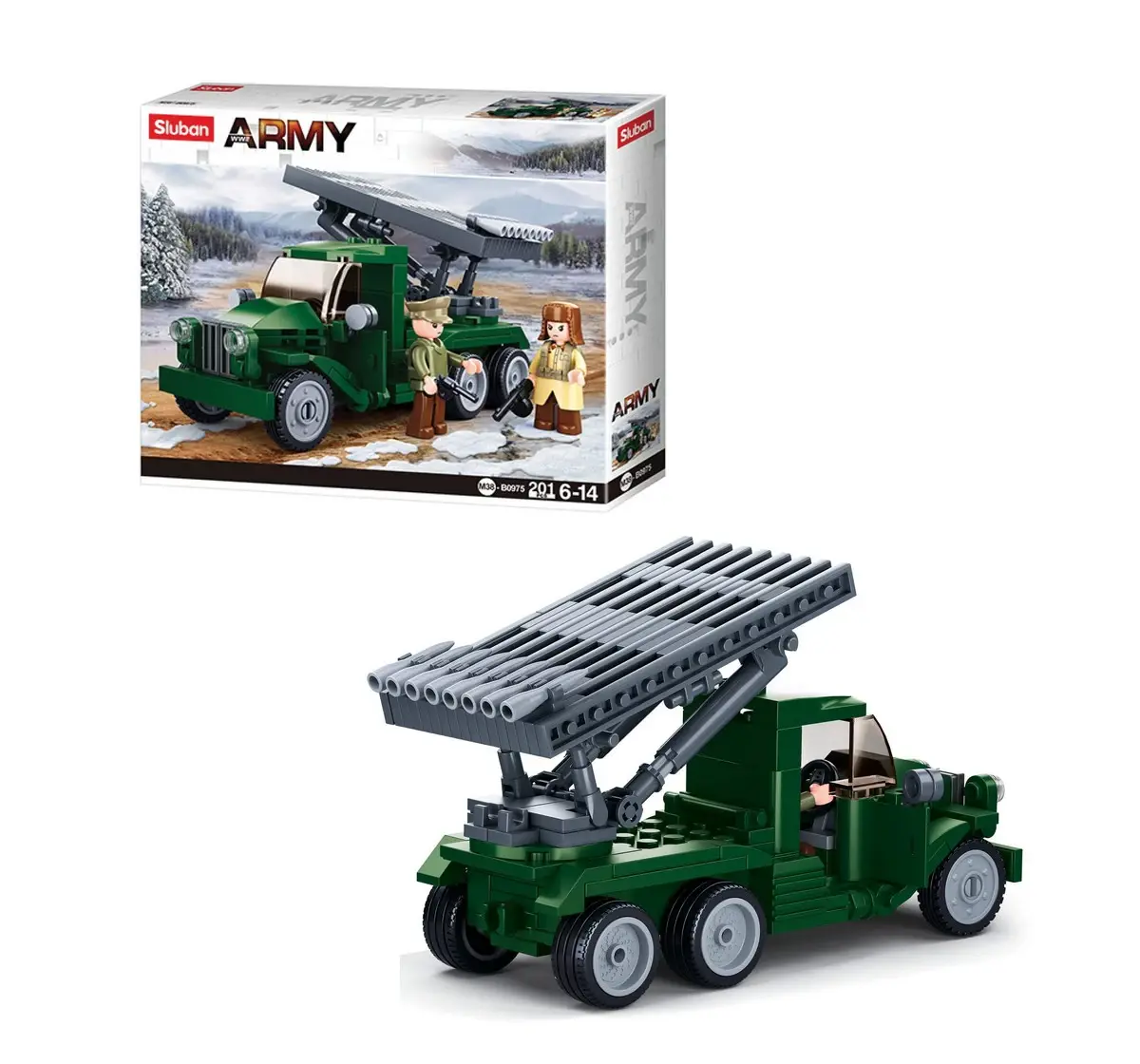 Playzu Building Block Toy Rocket Launcher Green 8 Years+