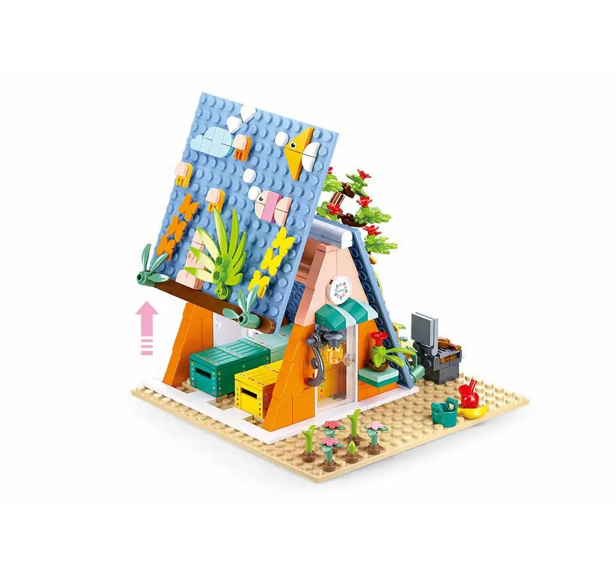 Playzu Building Block Toy Girls Camp Multicolor 8 Years+