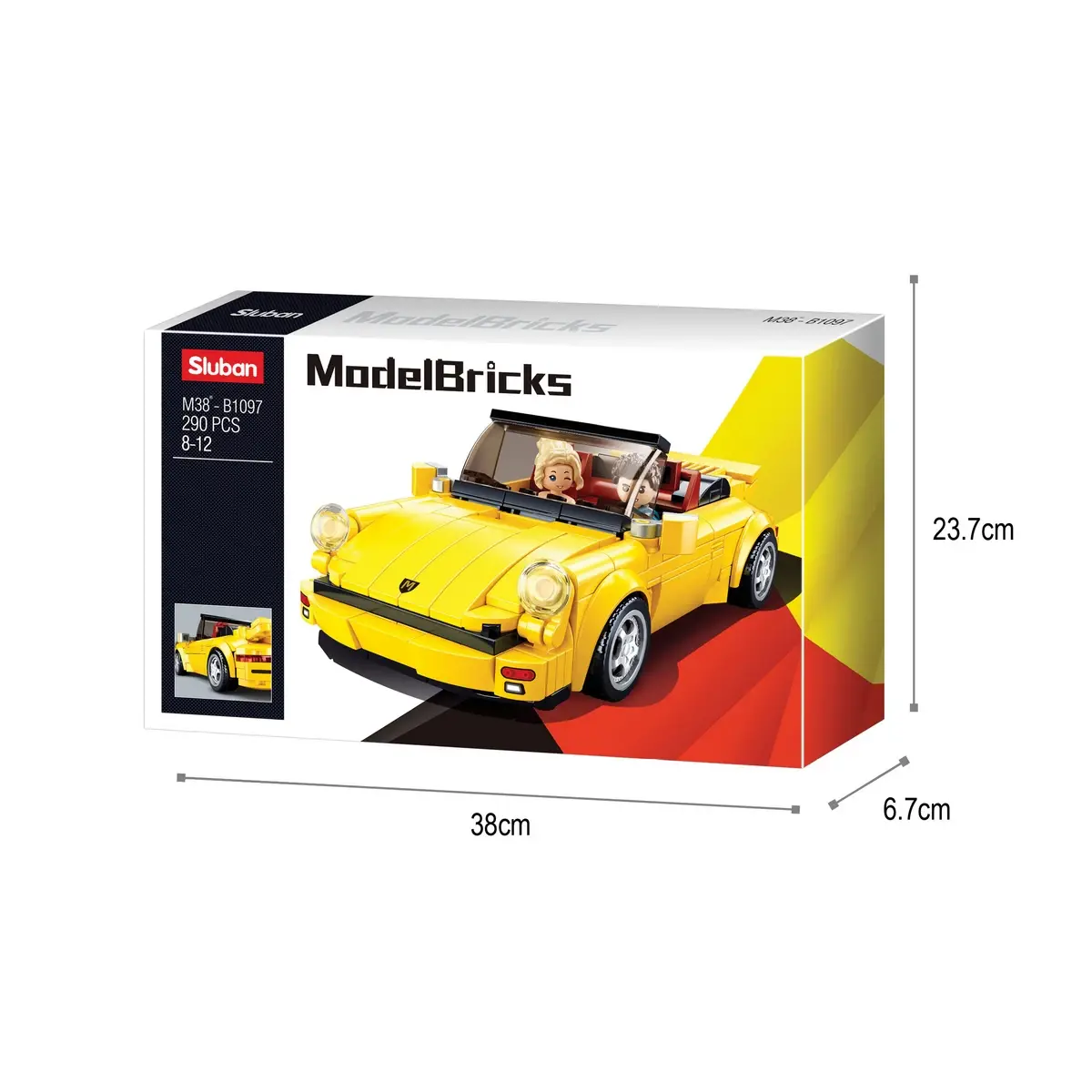 Playzu Building Block Toy 930 Sports Car Yellow, 6Y+