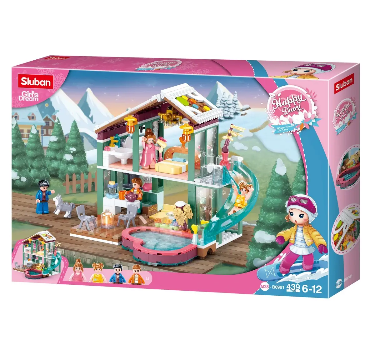 Playzu Building Block Toy Winter Travel In Snow Resort Multicolor 10 Years+