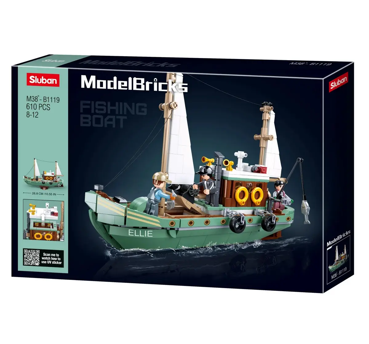 Playzu Building Block Toy Fishing Boat Multicolor 10 Years+