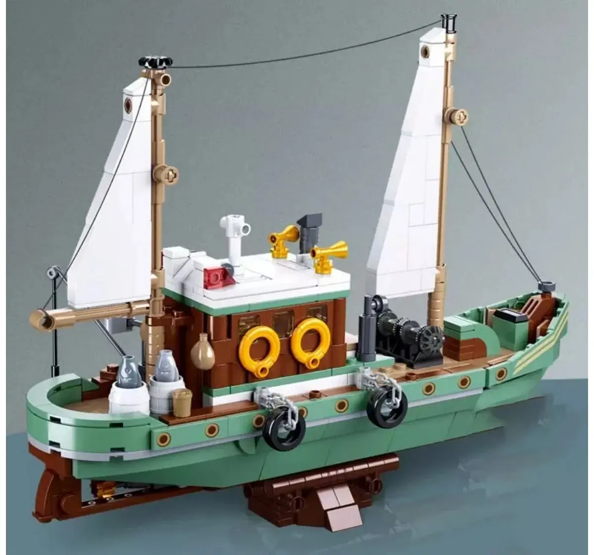 Playzu Building Block Toy Fishing Boat Multicolor 10 Years+