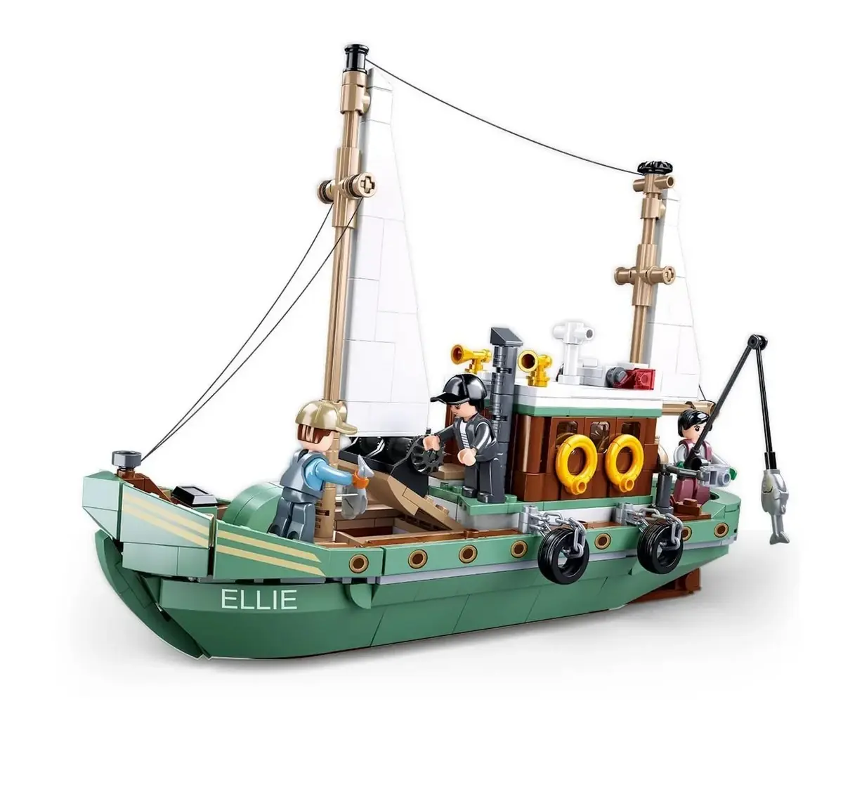 Playzu Building Block Toy Fishing Boat Multicolor 10 Years+