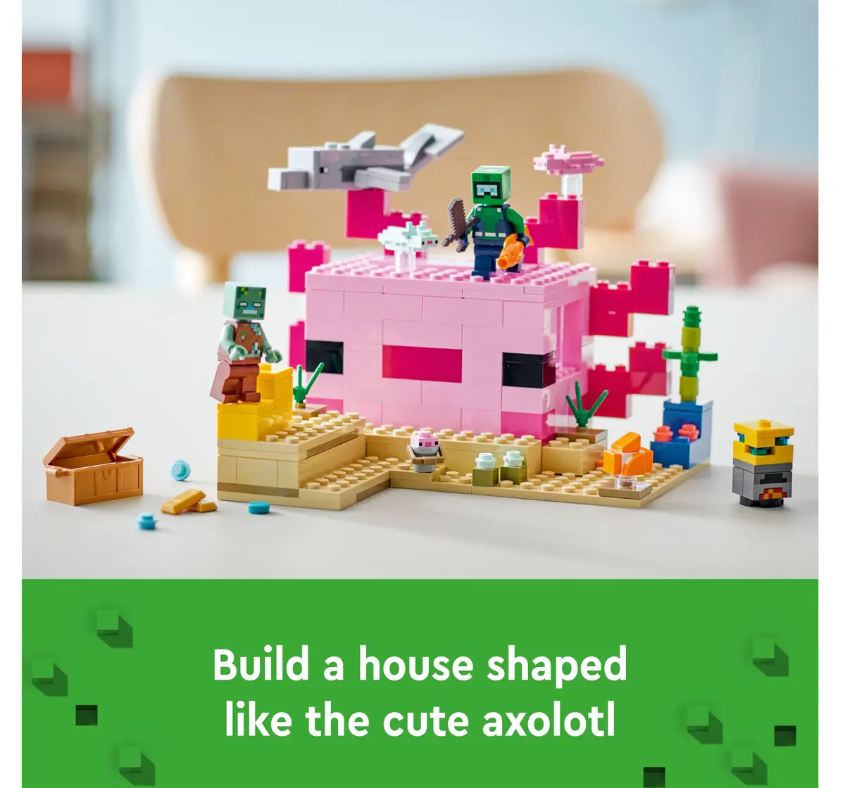 LEGO Minecraft The Axolotl House 21247 Building Toy Set (242 Pieces), 7Y+