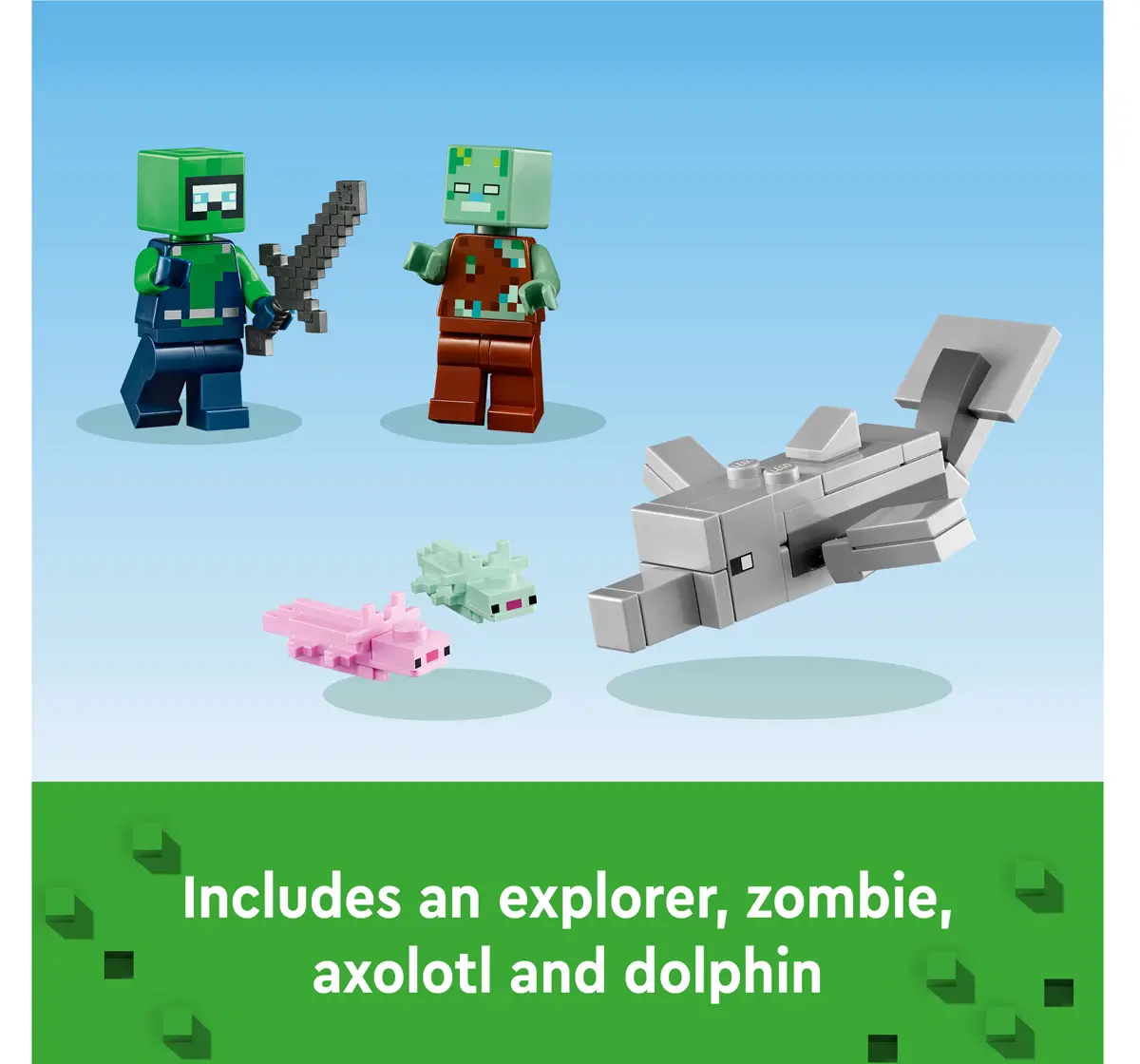 LEGO Minecraft The Axolotl House 21247 Building Toy Set (242 Pieces), 7Y+