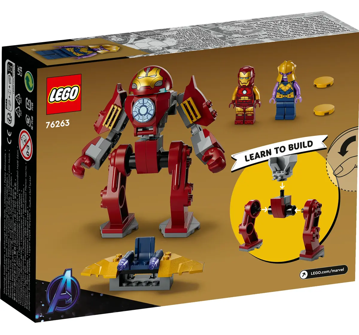 LEGO Marvel Iron Man Hulkbuster vs. Thanos 76263 Building Toy Set (66 Pieces), 4Y+