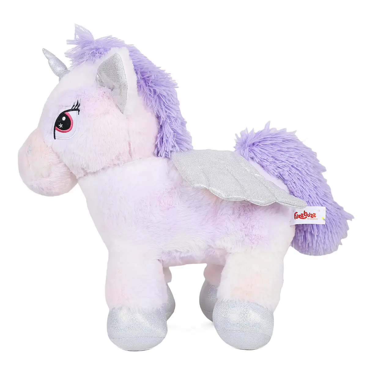 Fuzzbuzz Standing Unicorn Soft Toy with Wings, 45cm, 3Y+, Multicolour