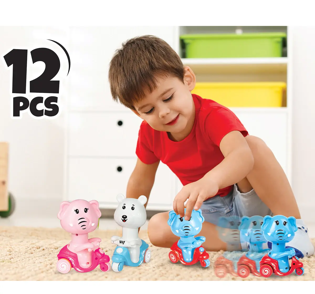 ITOYS Press N Go Singal Animal, Assorted, 6M+