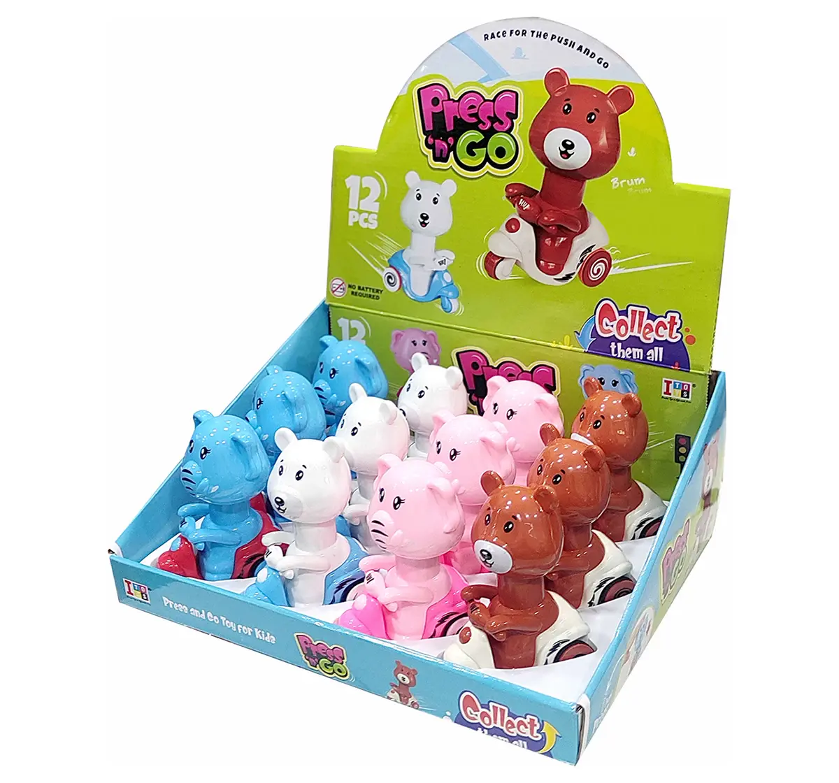ITOYS Press N Go Singal Animal, Assorted, 6M+