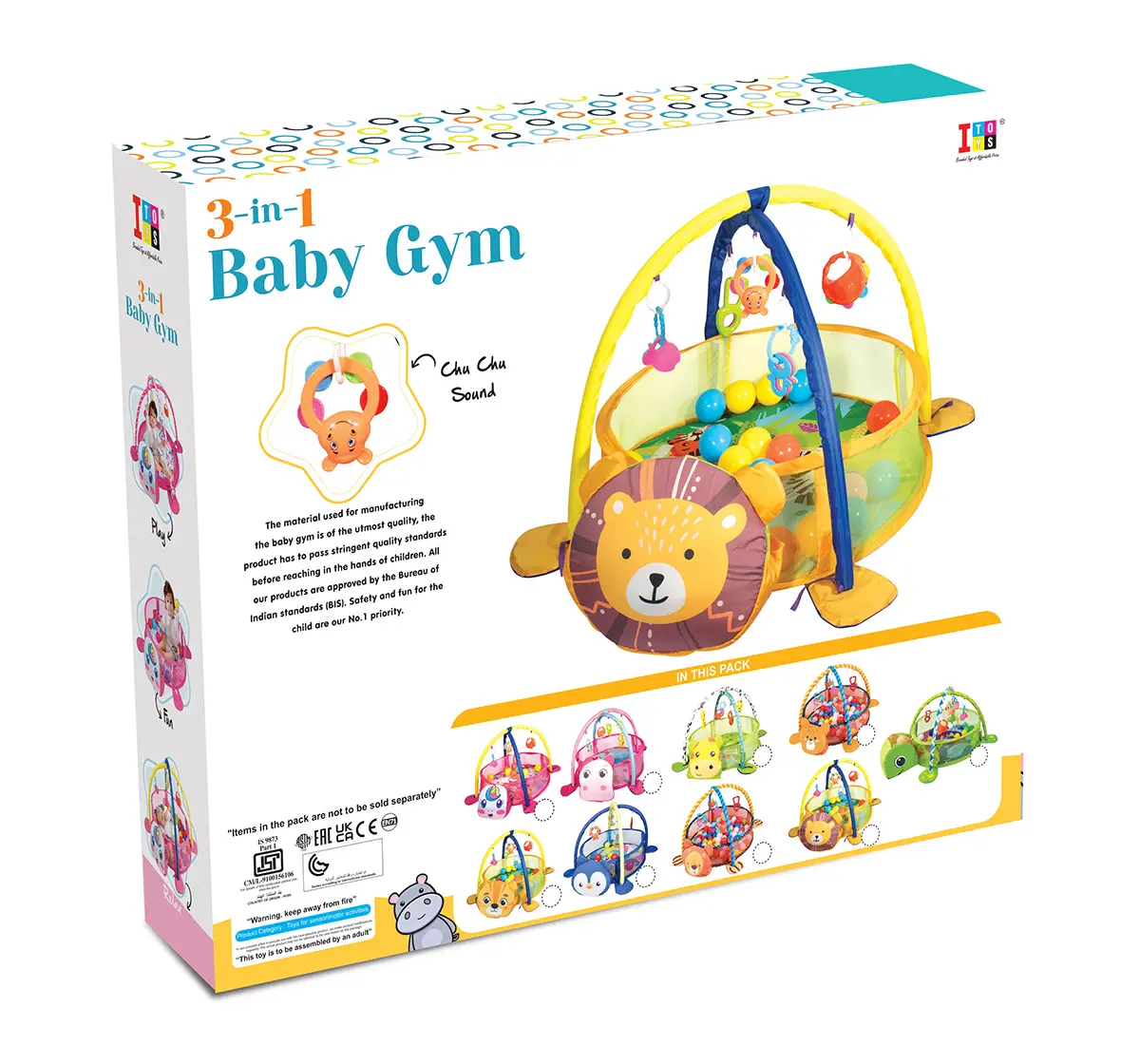 ITOYS 3 In 1 Baby Gym Unicorn, Multicolour, 2M+