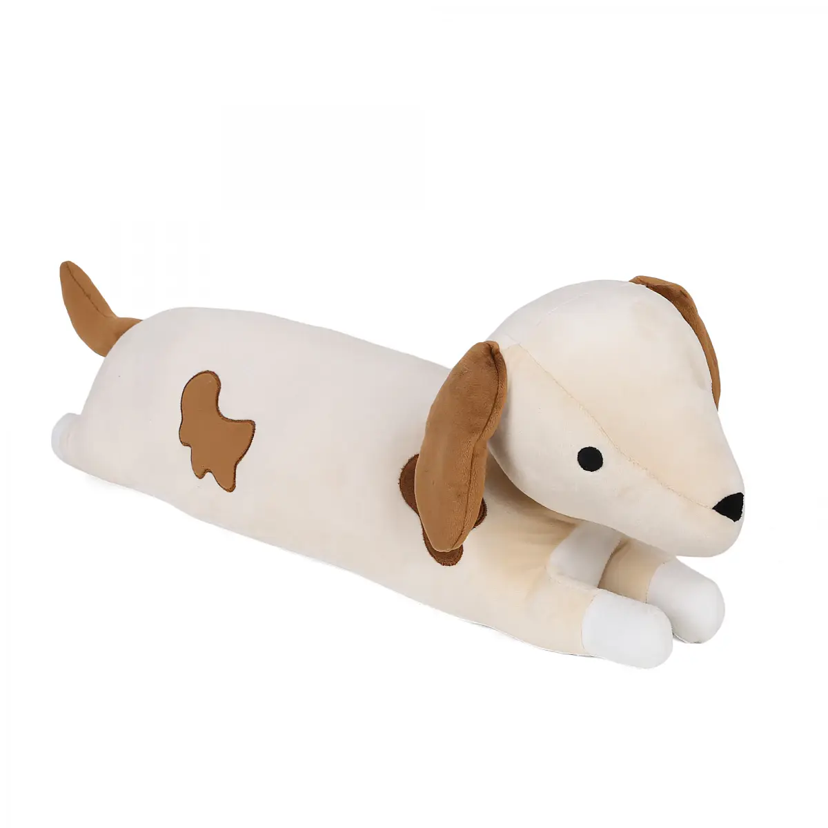 Fuzzbuzz Lying Squishy Dog, Soft Toys for Kids, 3Y+, Cream & Brown