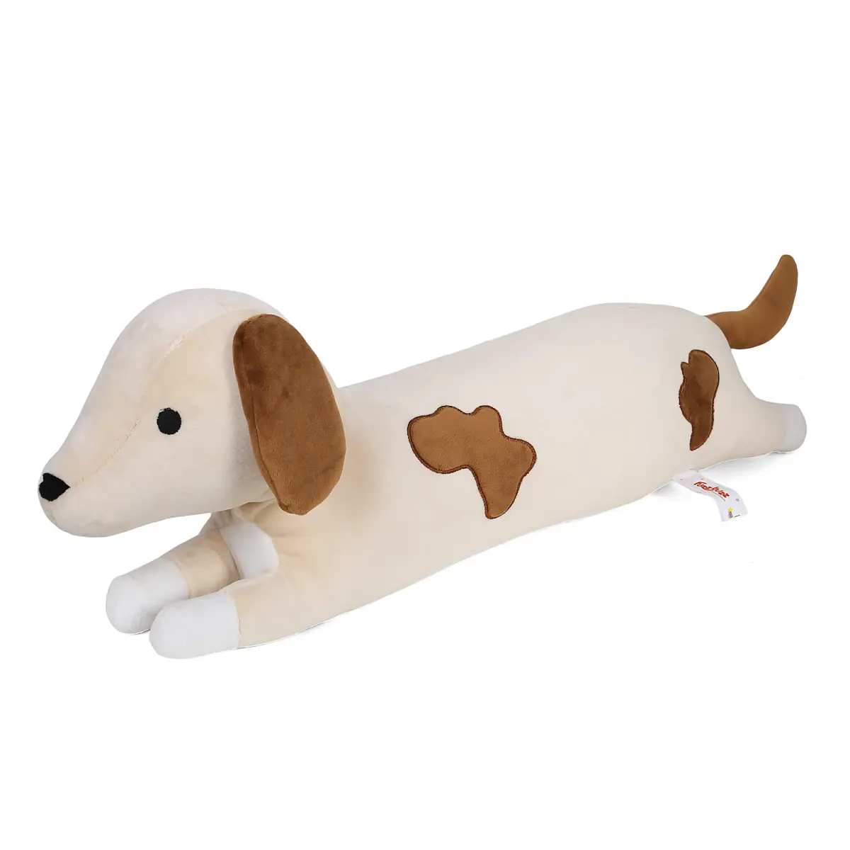 Fuzzbuzz Lying Squishy Dog, Soft Toys for Kids, 3Y+, Cream & Brown