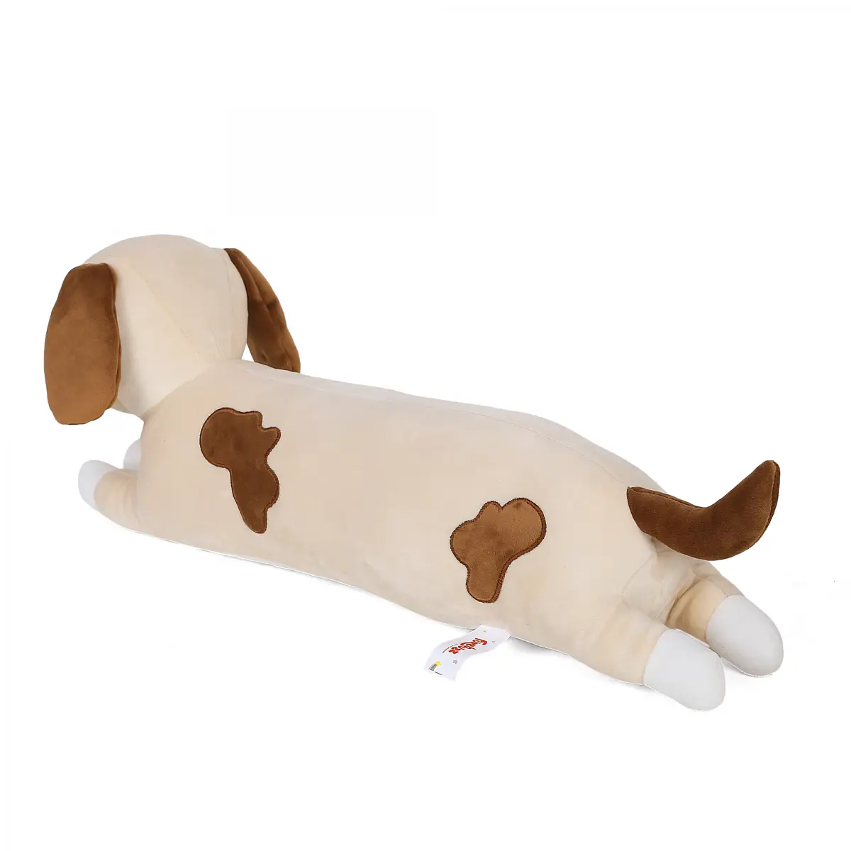 Fuzzbuzz Lying Squishy Dog, Soft Toys for Kids, 3Y+, Cream & Brown