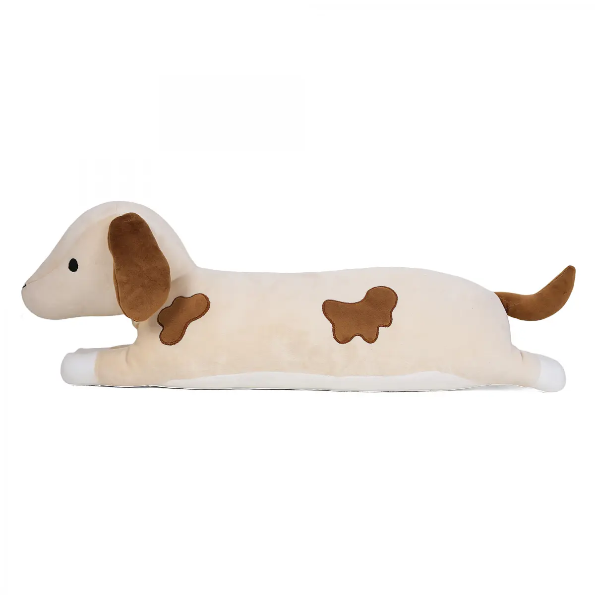 Fuzzbuzz Lying Squishy Dog, Soft Toys for Kids, 3Y+, Cream & Brown