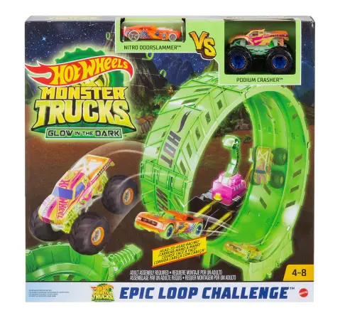 Hot Wheels Monster Truck Epic Loop Challenge Glow In The Dark Playset, 4Y+, Multicolour