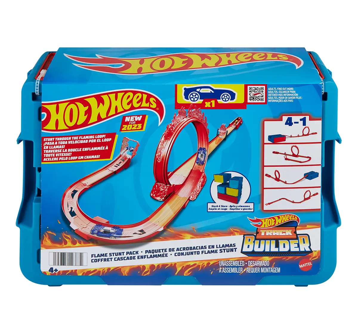 Hot Wheels Track Builder Fire Stunt Pack, 4Y+