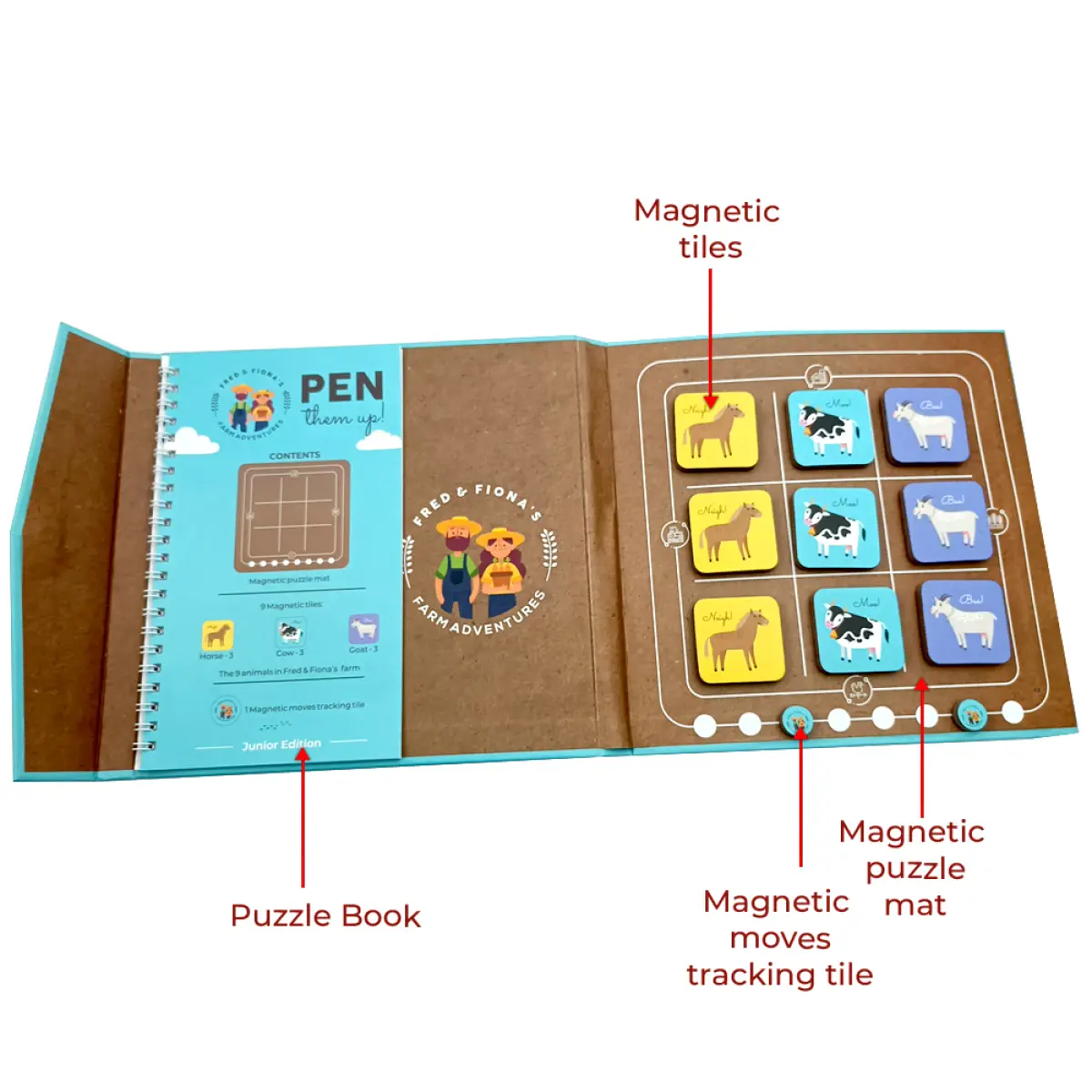 Toykraftt Mind Educational Game Magnalogix Magnetic PuzzleTile Toy Pen Them Up Junior Multicolour, 4Y+