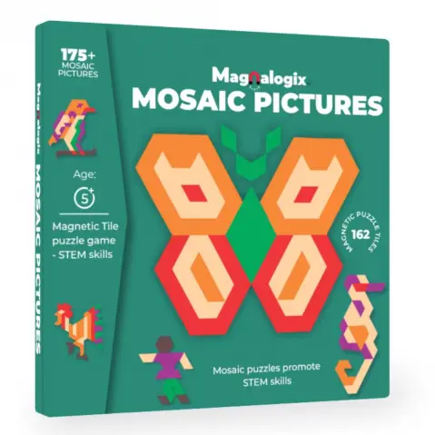 Toykraftt Magnetic Tile Puzzle Magnalogix Toys Dados Junior Edition Multicolour, 5Y+