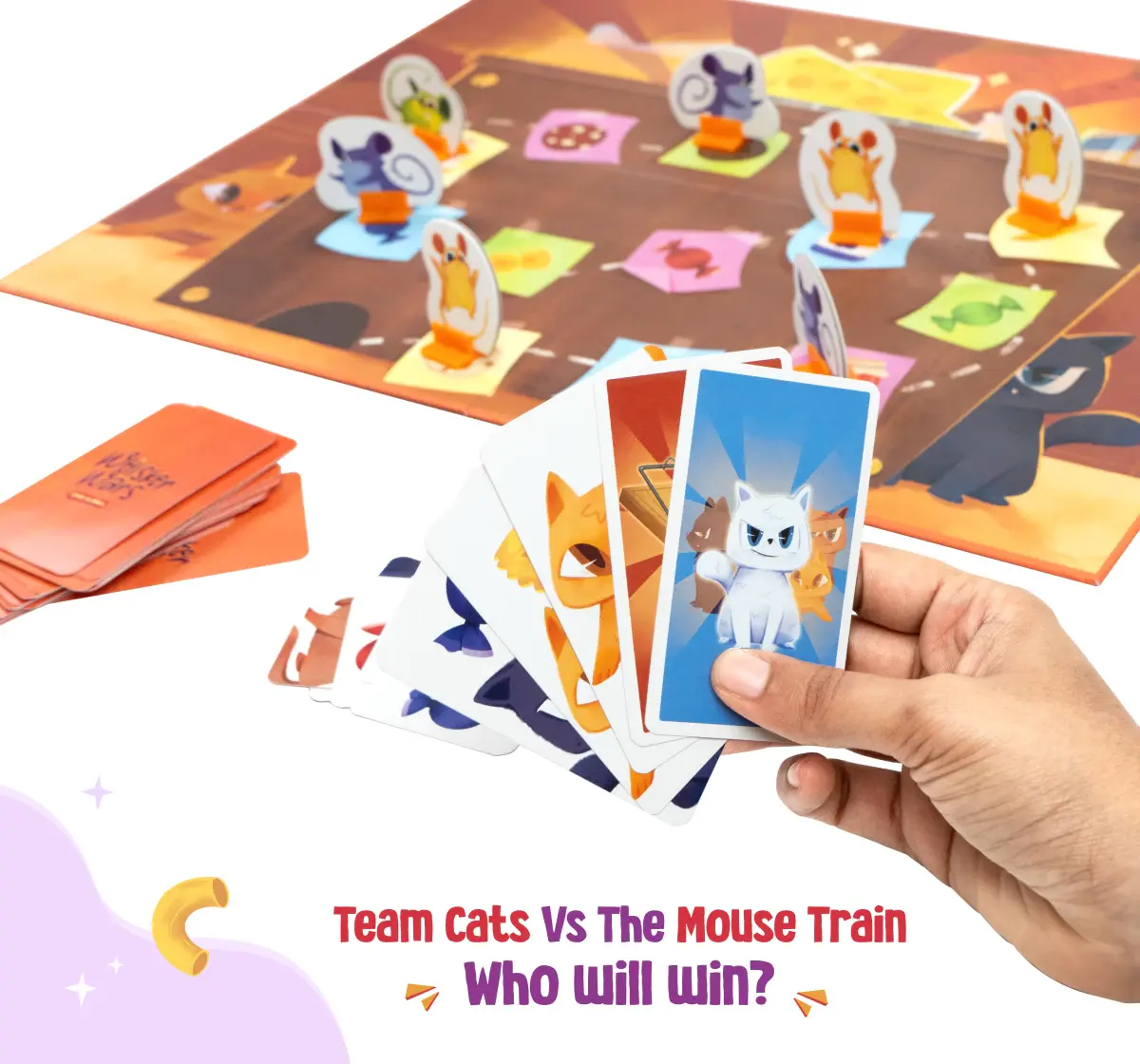 Bloomingo Whisker Wars Cats vs mice Board Game, 4Y+