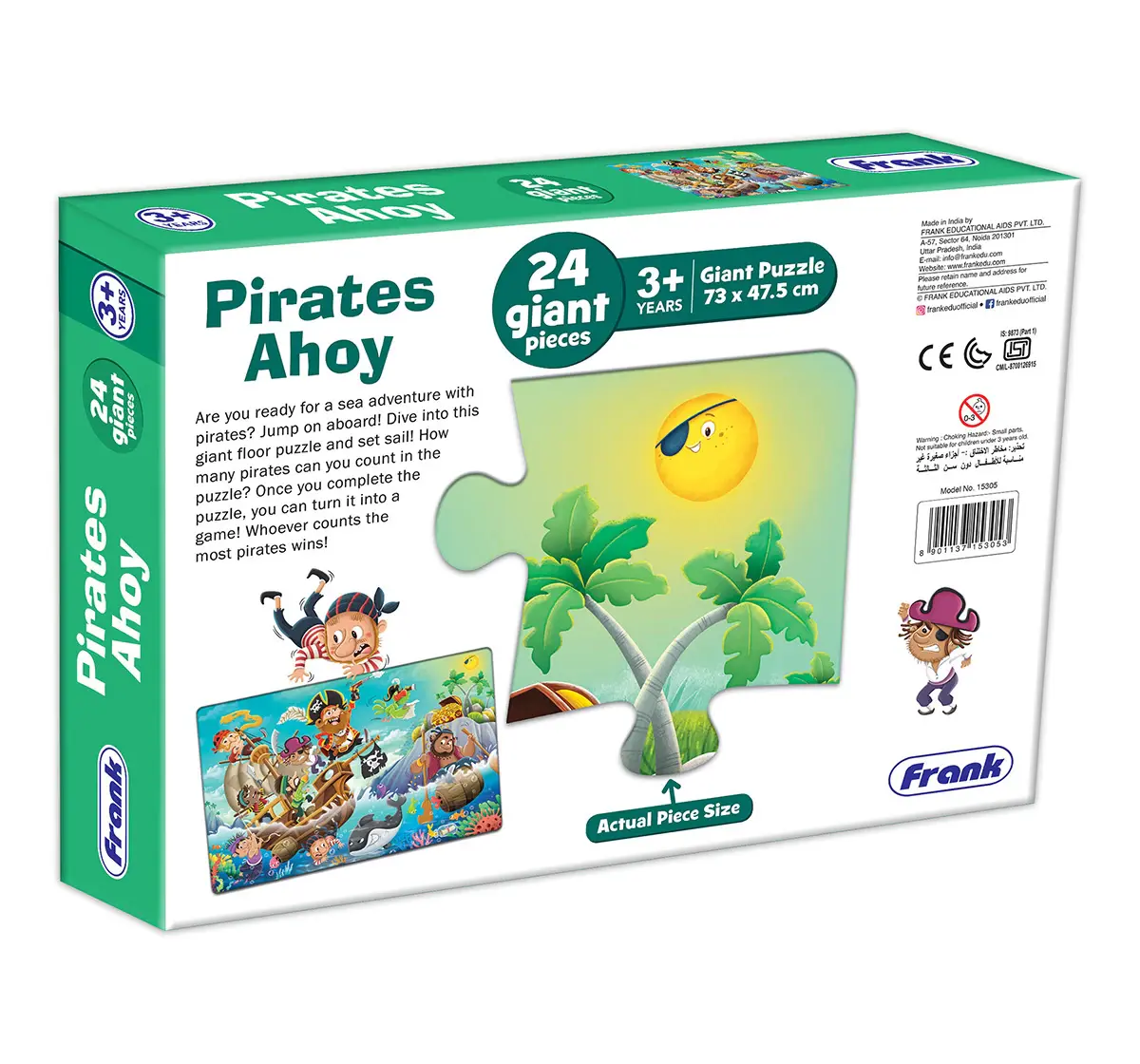 Frank Pirates Ahoy, 24 Pieces Giant Floor Puzzle, 3Y+