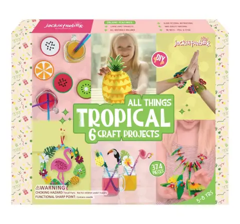 Jack In The Box All Things Tropical 6-In-1 Arts and Craft Kit Multicolour for Kids Ages 5Y+