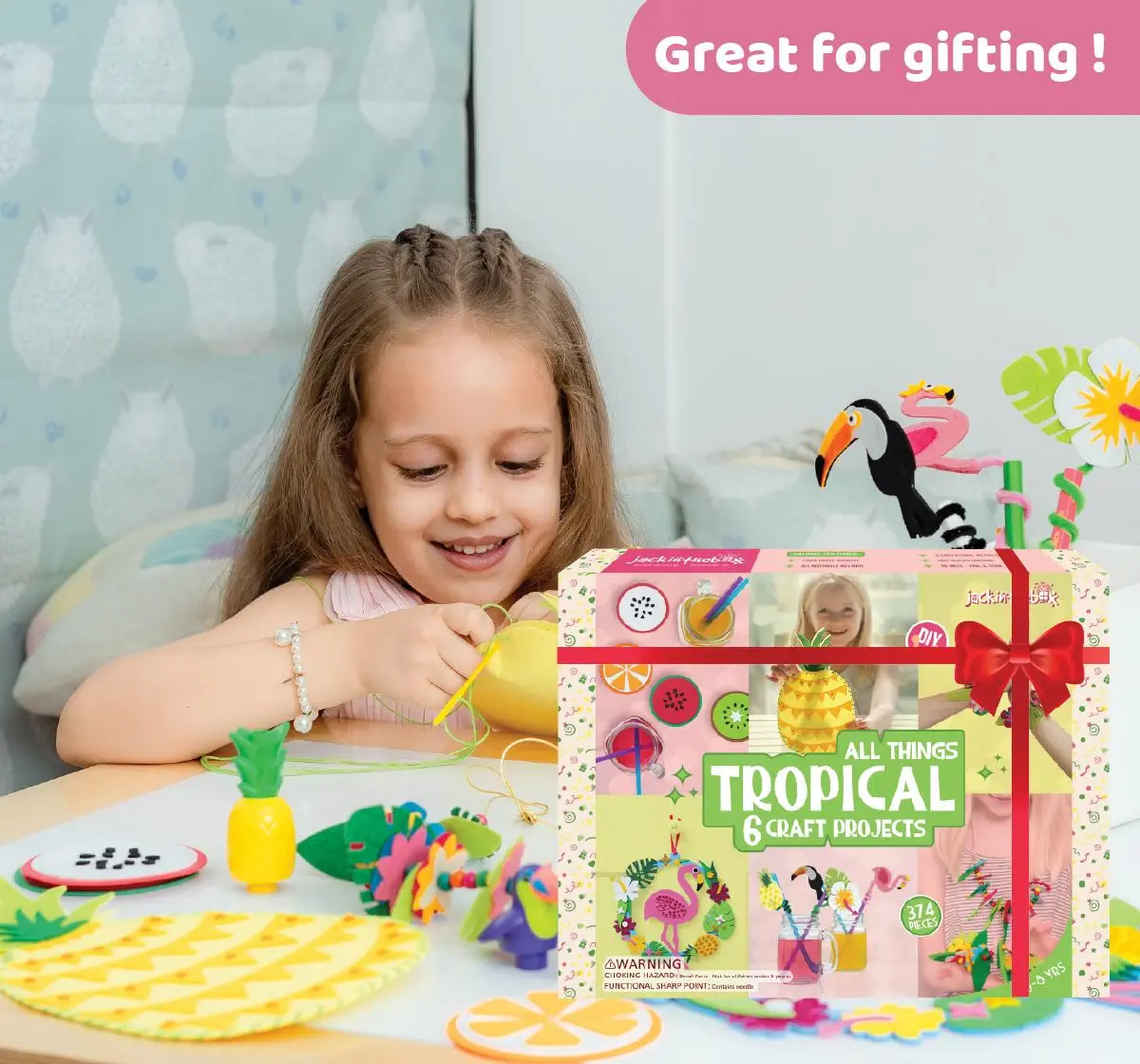 Jack In The Box All Things Tropical 6-In-1 Arts and Craft Kit Multicolour for Kids Ages 5Y+