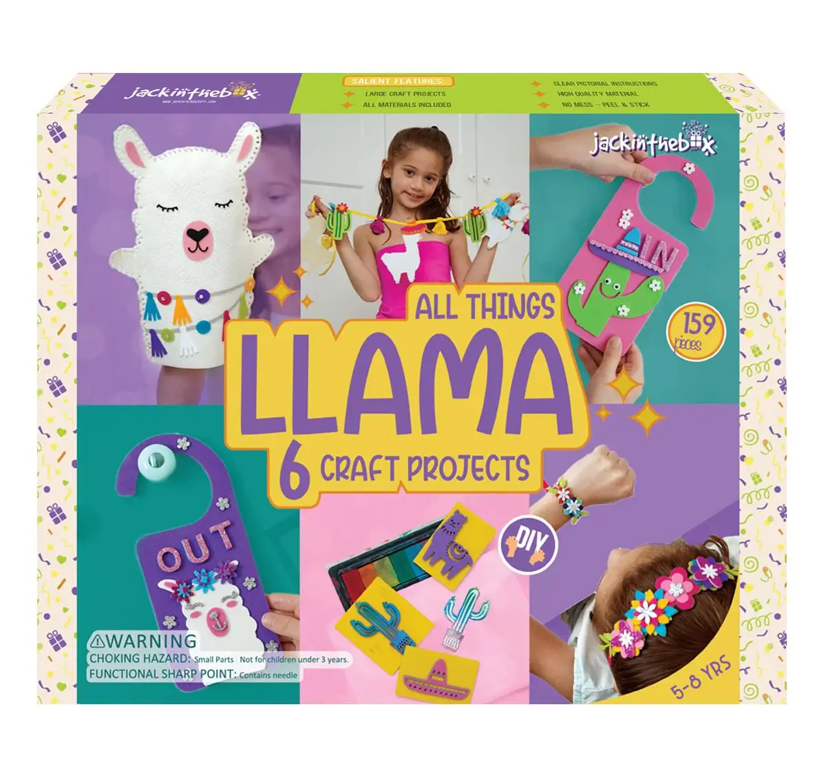 Jack In The Box All Things Llama 6-In-1 Arts and Craft Kit, 5Y+