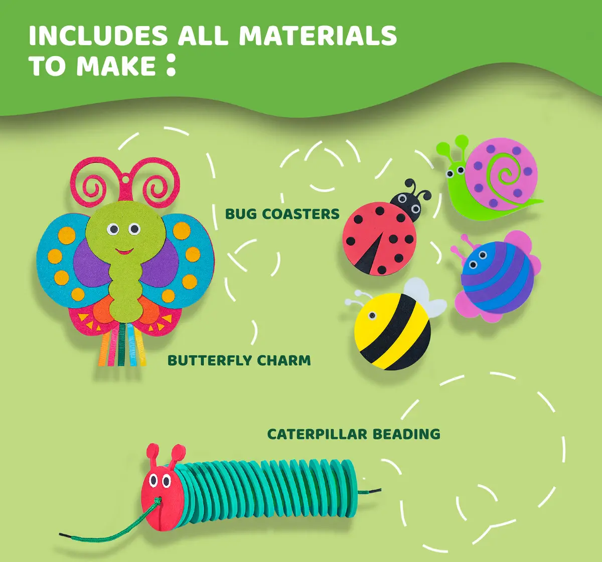 Jack In The Box Bugs and Bees Themed Art and Craft 3-in-1 Kit For Kids of Age 3Y+, Multicolour
