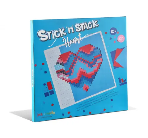 Jack In The Box STICK 'N' STACK Valentine Heart Design Craft Kit with 3D Foam Stickers For Kids of Age 10Y+, Multicolour