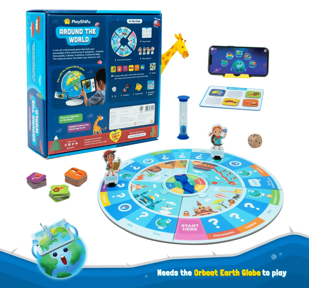 Playshifu Around The World Orboot Board Game, 4Y+