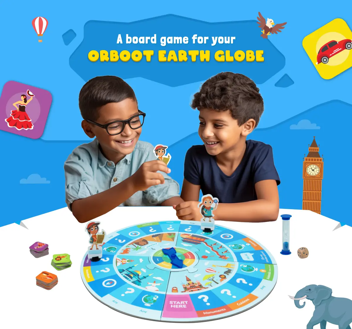 Playshifu Around The World Orboot Board Game, 4Y+