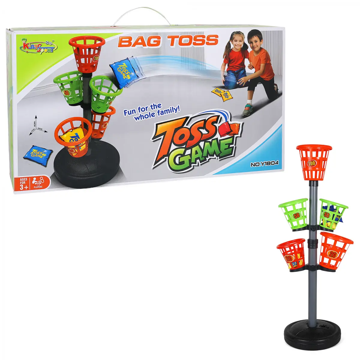 King Sport Bag Toss Tree Game for Kids, 1-3 Players, 3Y+, Multicolours