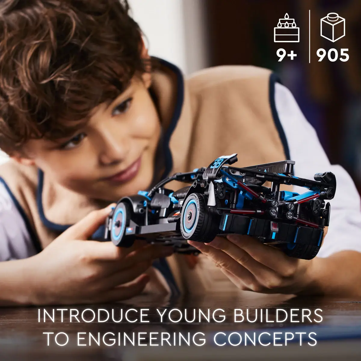 LEGO Technic Bugatti Bolide Agile Blue 42162 Building Toy Set (905 Pieces), Multicolour