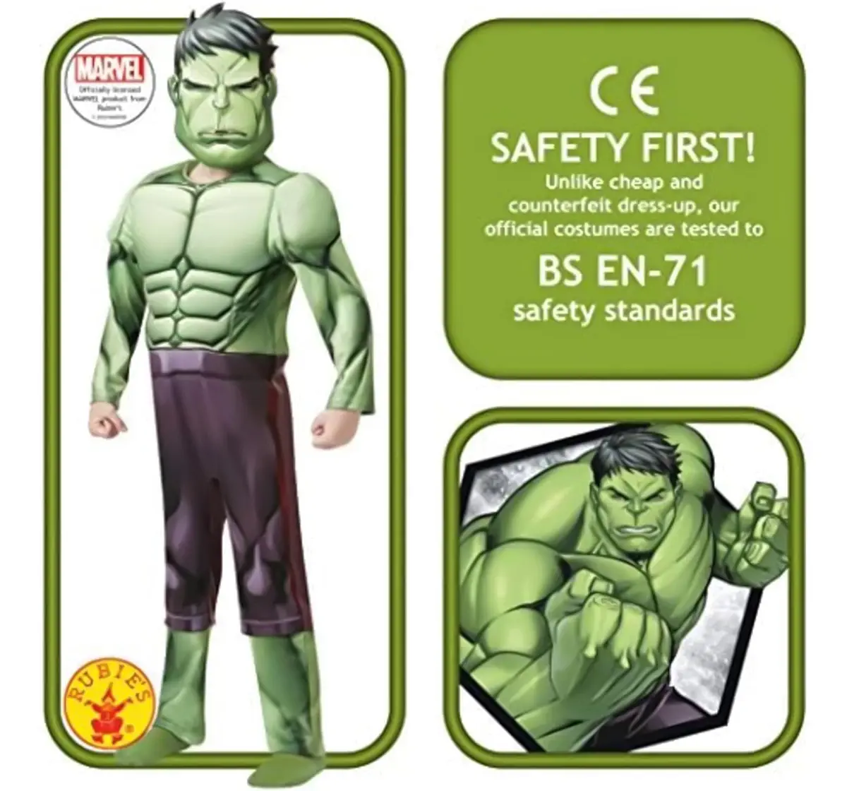 Rubies Hulk Deluxe Large Costume, 3Y+